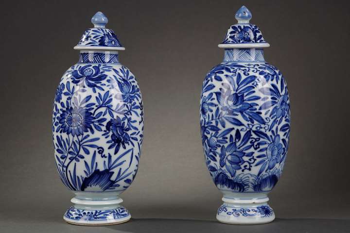 Pair of Chinese blue and white vases